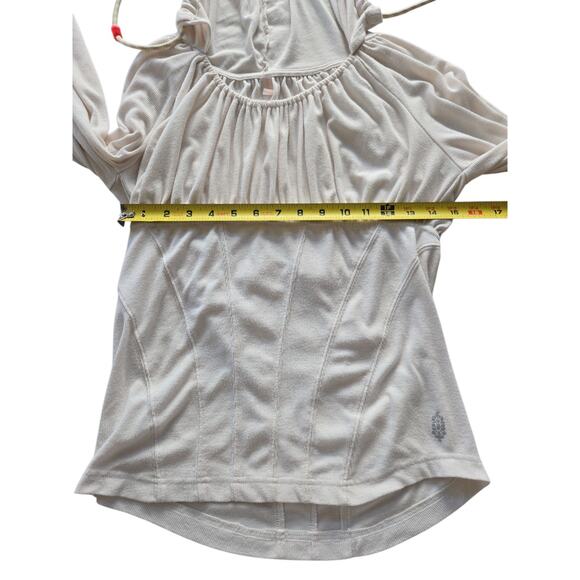 Womens Free People Movement Drawstring Hoodie White CLEAN Medium Off White - Picture 5 of 11